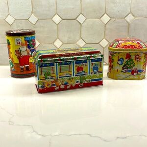 3 M&M Christmas tins